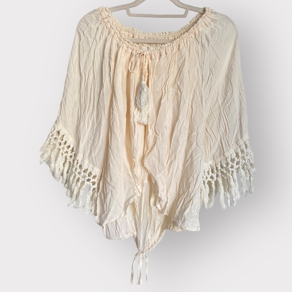 GUC Fillyboo off the Shoulder Tassel Maternity/Nursing Top | Medium